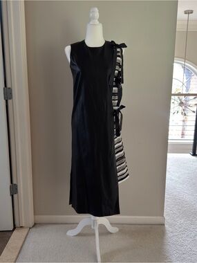 Limited Collection Women's Asymmetrical Leather Dress in Black